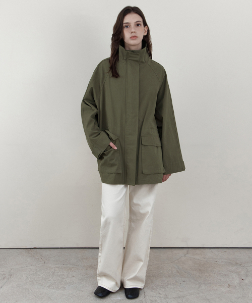 WEDNESDAYOASISFORWOMEN(ウェンズデー オアシス フォー ウーマン)の「ATELIER EDITION ワークコットンハイネックジャケット_KHAKI(WCB6OT03)(その他アウター・レディース・カーキ・FREE)」の4枚目の写真