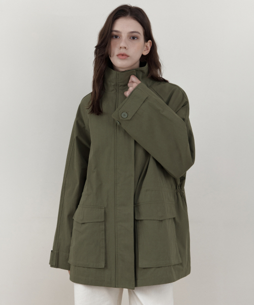 WEDNESDAYOASISFORWOMEN(ウェンズデー オアシス フォー ウーマン)の「ATELIER EDITION ワークコットンハイネックジャケット_KHAKI(WCB6OT03)(その他アウター・レディース・カーキ・FREE)」の5枚目の写真