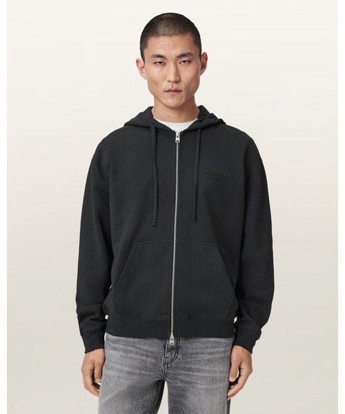 ALLSAINTS(オールセインツ)の「XANDER BOXY ZIP UP HOODIE | XANDER ボクシー ジップ フーディー(パーカー・メンズ・グレー系その他・S/M/L)」の1枚目の写真