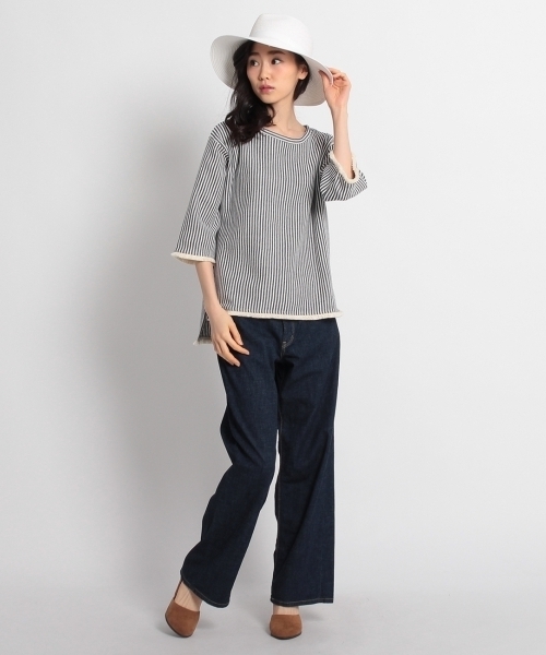 SHOO・LA・RUE（シューラルー）の「EDWIN別注 ストレッチワイドバギーパンツ（デニムパンツ・レディース・ブルー系1/ブルー・03/02/01）」の8枚目の写真