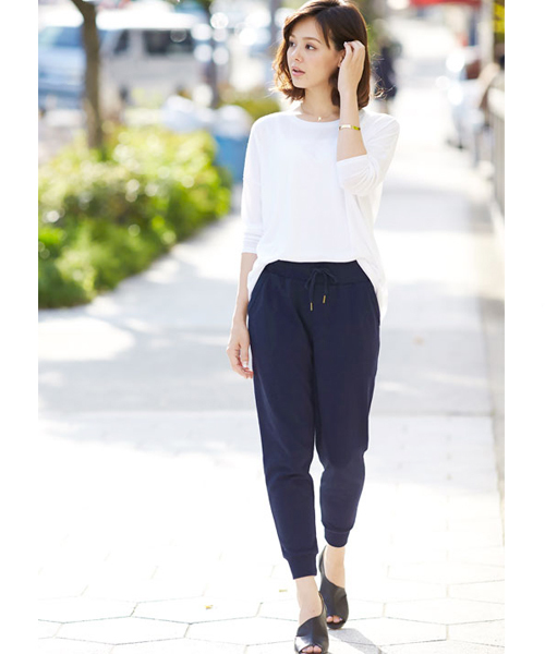 Pierrot（ピエロ）の「裾リブスウェットジョガーパンツ（その他パンツ・レディース・チャコール/ネイビー/杢グレー/ブラック・M/L）」の15枚目の写真