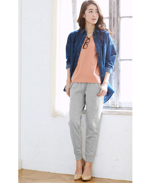 Pierrot（ピエロ）の「裾リブスウェットジョガーパンツ（その他パンツ・レディース・チャコール/ネイビー/杢グレー/ブラック・M/L）」の16枚目の写真