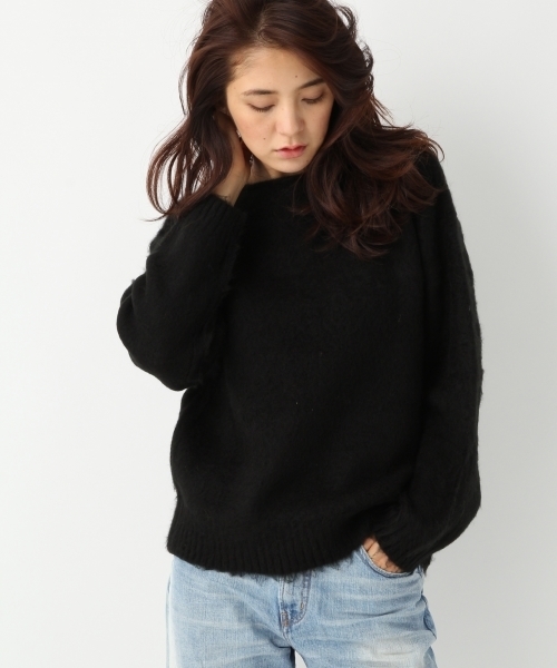 A part by(アパートバイ)の「5GAcモコモコボートネックPO 739526(ニット/セーター・レディース・チャコールグレー/ブラウン/ブラック・LARGE/MEDIUM)」の2枚目の写真