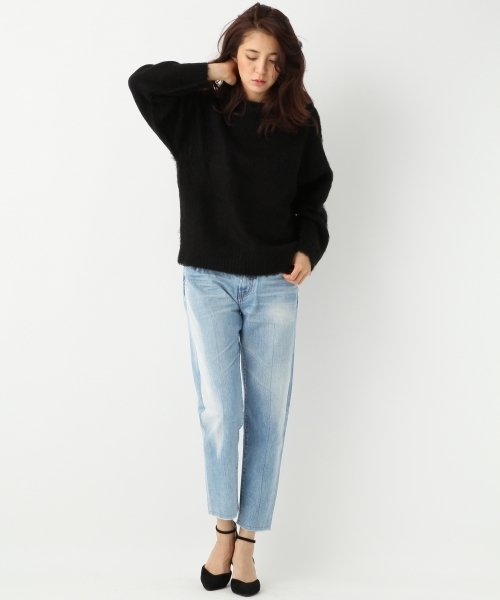 A part by(アパートバイ)の「5GAcモコモコボートネックPO 739526(ニット/セーター・レディース・チャコールグレー/ブラウン/ブラック・LARGE/MEDIUM)」の4枚目の写真