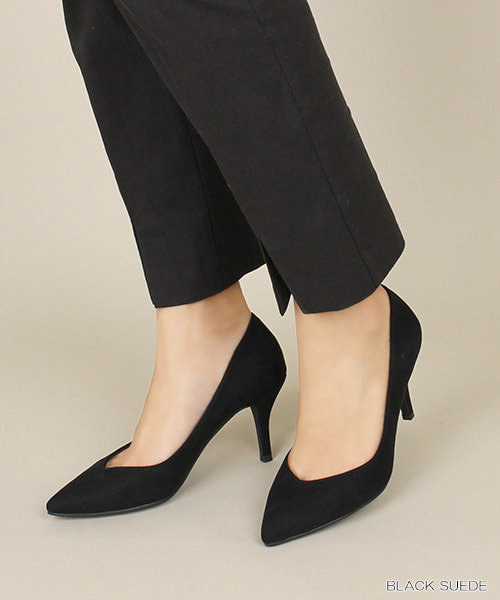 RANDA（ランダ）の「足幅ゆったり3E/Vカットプレーンパンプス（パンプス・レディース・その他/グレー系その他/ブルー/アイボリー/ベージュ/ブラック/ベージュ系その他/レッド/ピンク/ブラック系その他/ライトブルー/ゴールド系その他/プラム/ダークブルー/ブラック系その他7/その他2/ピンク系その他/その他3・24/23.5/22.5/22/24.5/25.5/25/23/21/21.5）」の3枚目の写真