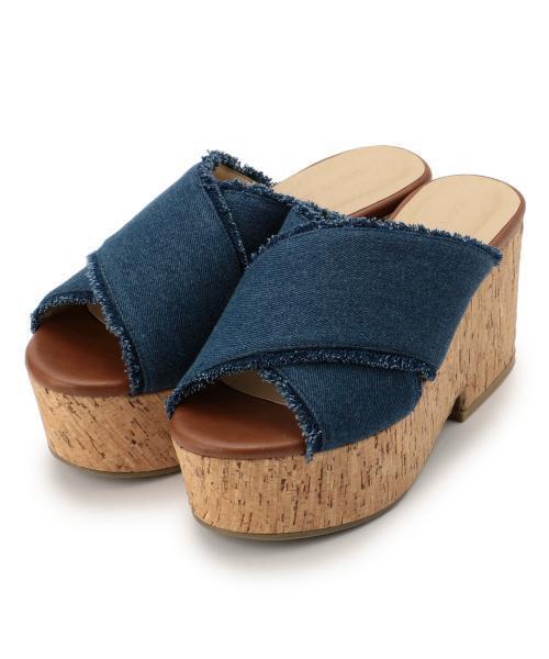 RAY CASSIN（レイカズン）の「クロスアッパーコルクサンダル（サンダル・レディース・A/ブラック/オレンジ・MEDIUM/LARGE）」の3枚目の写真