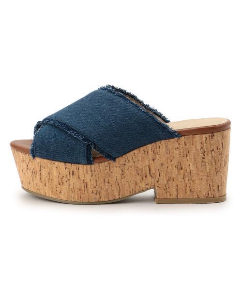 RAY CASSIN（レイカズン）の「クロスアッパーコルクサンダル（サンダル・レディース・A/ブラック/オレンジ・MEDIUM/LARGE）」の4枚目の写真