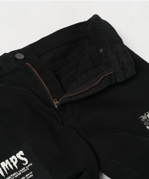 HYSTERIC GLAMOUR（ヒステリックグラマー）の「CR/CRUSH＆PATCHリメイク SチノスリムPT（デニムパンツ・メンズ・ブラック・28inch/29inch/30inch/31inch/32inch/34inch）」の8枚目の写真