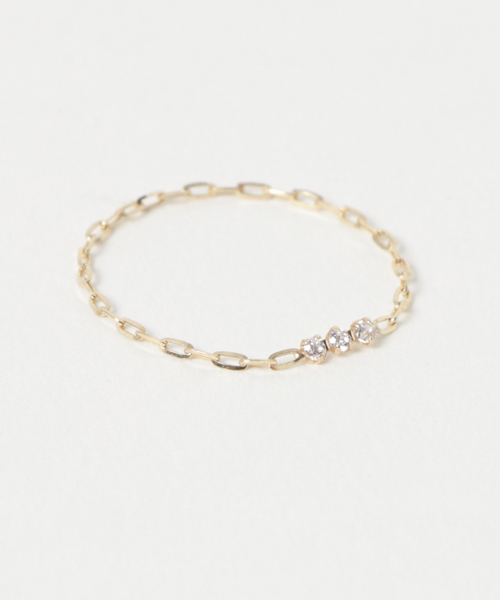 Phoebe（フィービィー）の「【K10】タイニービジューチェーンリング/BOX付き　ピンキーリング（リング・レディース・ゴールド・#13/#7/#11/#3）」の2枚目の写真