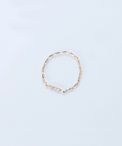 Phoebe（フィービィー）の「【K10】タイニービジューチェーンリング/BOX付き　ピンキーリング（リング・レディース・ゴールド・#13/#7/#11/#3）」の8枚目の写真