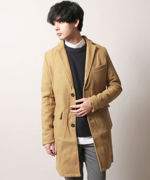 THE CASUAL(カジュアル)の「ウール混 メルトン チェスターコート(チェスターコート・メンズ・ワイン/チャコール/ブラック/ネイビー/グレー/カーキ/キャメル/ブラウン/ブルー系その他/その他/その他2/グレー系その他/ブルー系その他2/その他1/ブラック系その他/ブラウン系その他/グレー系その他2/モカ/ベージュ系その他/グレー系その他3・L/M/S/LL)」の11枚目の写真