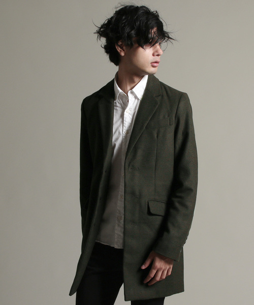 THE CASUAL(カジュアル)の「ウール混 メルトン チェスターコート(チェスターコート・メンズ・ワイン/チャコール/ブラック/ネイビー/グレー/カーキ/キャメル/ブラウン/ブルー系その他/その他/その他2/グレー系その他/ブルー系その他2/その他1/ブラック系その他/ブラウン系その他/グレー系その他2/モカ/ベージュ系その他/グレー系その他3・L/M/S/LL)」の12枚目の写真