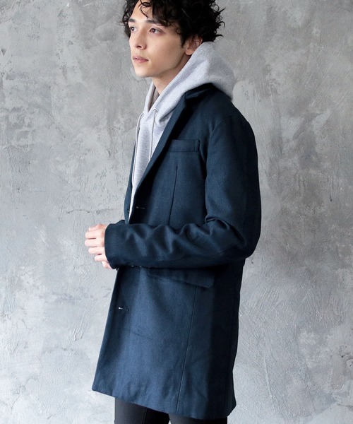 THE CASUAL(カジュアル)の「ウール混 メルトン チェスターコート(チェスターコート・メンズ・ワイン/チャコール/ブラック/ネイビー/グレー/カーキ/キャメル/ブラウン/ブルー系その他/その他/その他2/グレー系その他/ブルー系その他2/その他1/ブラック系その他/ブラウン系その他/グレー系その他2/モカ/ベージュ系その他/グレー系その他3・L/M/S/LL)」の14枚目の写真