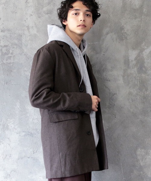 THE CASUAL(カジュアル)の「ウール混 メルトン チェスターコート(チェスターコート・メンズ・ワイン/チャコール/ブラック/ネイビー/グレー/カーキ/キャメル/ブラウン/ブルー系その他/その他/その他2/グレー系その他/ブルー系その他2/その他1/ブラック系その他/ブラウン系その他/グレー系その他2/モカ/ベージュ系その他/グレー系その他3・L/M/S/LL)」の10枚目の写真