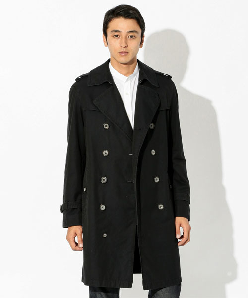 100年コート（ヒャクネンコート）の「＜100年コート＞エイジドダブルトレンチコート（トレンチコート・メンズ・ベージュ/ネイビー・S/L/LL/M）」の2枚目の写真