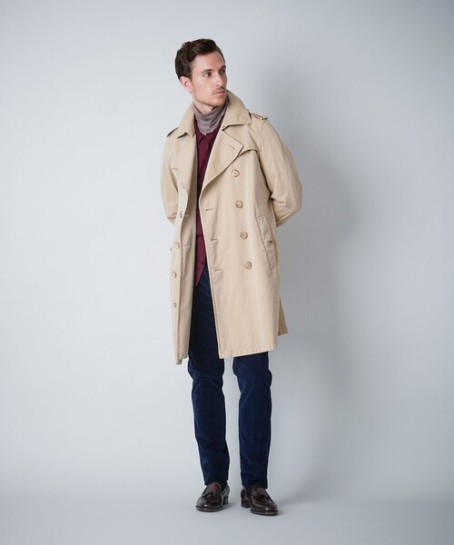 100年コート（ヒャクネンコート）の「＜100年コート＞エイジドダブルトレンチコート（トレンチコート・メンズ・ベージュ/ネイビー・S/L/LL/M）」の14枚目の写真