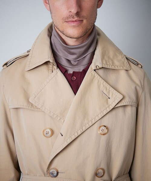 100年コート（ヒャクネンコート）の「＜100年コート＞エイジドダブルトレンチコート（トレンチコート・メンズ・ベージュ/ネイビー・S/L/LL/M）」の13枚目の写真
