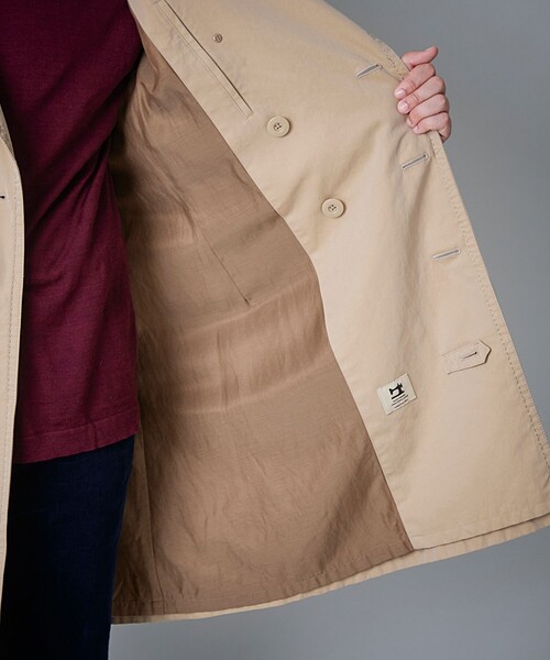 100年コート（ヒャクネンコート）の「＜100年コート＞エイジドダブルトレンチコート（トレンチコート・メンズ・ベージュ/ネイビー・S/L/LL/M）」の6枚目の写真