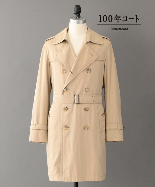 100年コート（ヒャクネンコート）の「＜100年コート＞エイジドダブルトレンチコート（トレンチコート・メンズ・ベージュ/ネイビー・S/L/LL/M）」の5枚目の写真