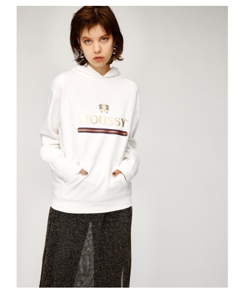 MOUSSY（マウジー）の「MOUSSY CLASSIC PKJ（パーカー・レディース・トップグレー/ボルドー/ホワイト/ブラック・FREE）」の2枚目の写真