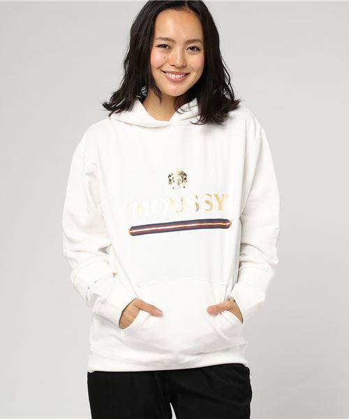 MOUSSY（マウジー）の「MOUSSY CLASSIC PKJ（パーカー・レディース・トップグレー/ボルドー/ホワイト/ブラック・FREE）」の10枚目の写真