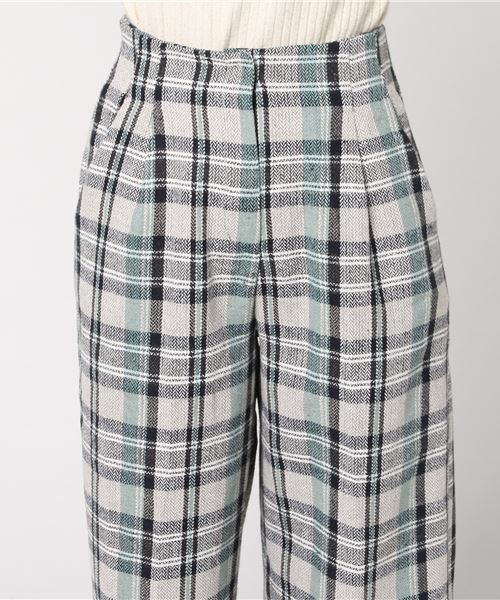 RAY CASSIN(レイカズン)の「チェックハイウエストワイドパンツ(その他パンツ・レディース・グレー/チャコールグレー/ワイン・FREE)」の6枚目の写真