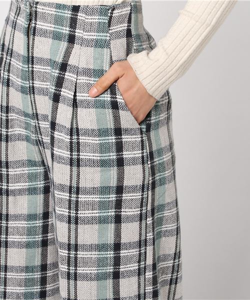 RAY CASSIN(レイカズン)の「チェックハイウエストワイドパンツ(その他パンツ・レディース・グレー/チャコールグレー/ワイン・FREE)」の9枚目の写真