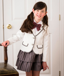 Catherine Cottage（キャサリンコテージ）の「白ジャケット×ストライプスカートスーツセット（セットアップ）」