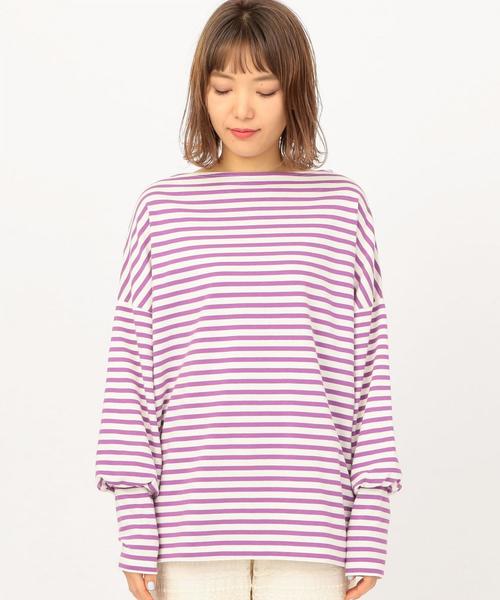 Another Edition（アナザーエディション）の「ドット・ボーダーLSL TEE（Tシャツ/カットソー・レディース・ネイビー/パープル・FREE）」の22枚目の写真