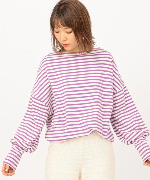 Another Edition（アナザーエディション）の「ドット・ボーダーLSL TEE（Tシャツ/カットソー・レディース・ネイビー/パープル・FREE）」の19枚目の写真