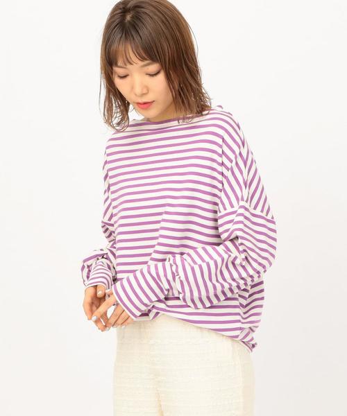 Another Edition（アナザーエディション）の「ドット・ボーダーLSL TEE（Tシャツ/カットソー・レディース・ネイビー/パープル・FREE）」の20枚目の写真