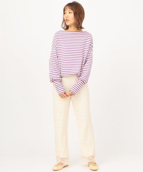 Another Edition（アナザーエディション）の「ドット・ボーダーLSL TEE（Tシャツ/カットソー・レディース・ネイビー/パープル・FREE）」の10枚目の写真