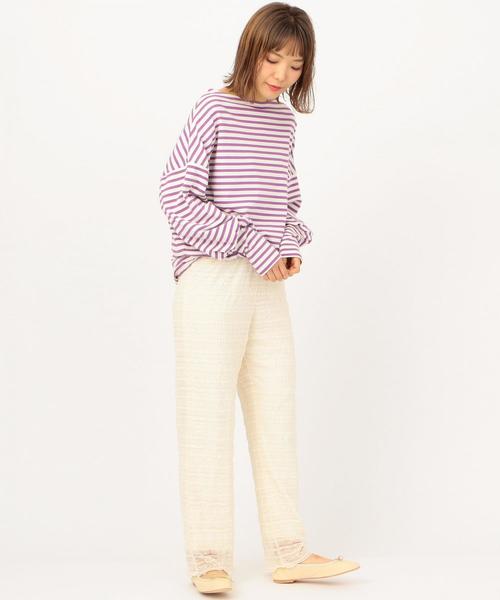 Another Edition（アナザーエディション）の「ドット・ボーダーLSL TEE（Tシャツ/カットソー・レディース・ネイビー/パープル・FREE）」の12枚目の写真