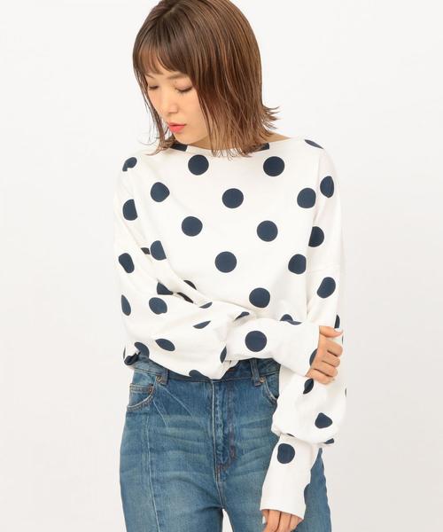 Another Edition（アナザーエディション）の「ドット・ボーダーLSL TEE（Tシャツ/カットソー・レディース・ネイビー/パープル・FREE）」の13枚目の写真