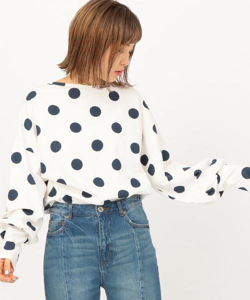 Another Edition（アナザーエディション）の「ドット・ボーダーLSL TEE（Tシャツ/カットソー・レディース・ネイビー/パープル・FREE）」の14枚目の写真