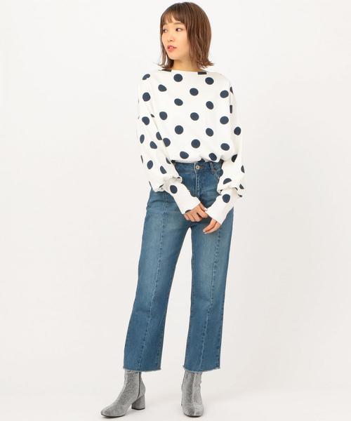 Another Edition（アナザーエディション）の「ドット・ボーダーLSL TEE（Tシャツ/カットソー・レディース・ネイビー/パープル・FREE）」の4枚目の写真