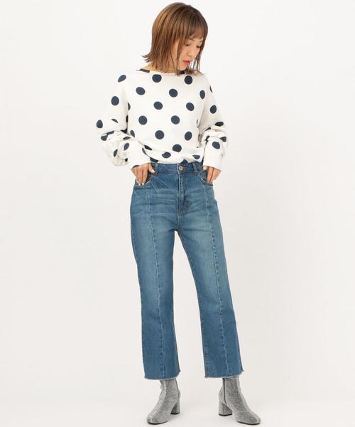 Another Edition（アナザーエディション）の「ドット・ボーダーLSL TEE（Tシャツ/カットソー・レディース・ネイビー/パープル・FREE）」の5枚目の写真