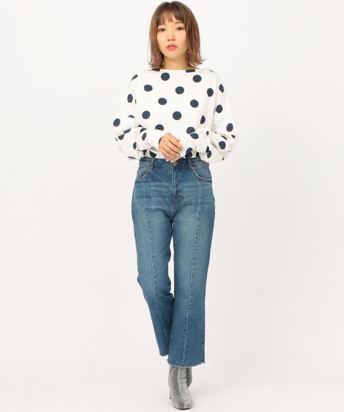 Another Edition（アナザーエディション）の「ドット・ボーダーLSL TEE（Tシャツ/カットソー・レディース・ネイビー/パープル・FREE）」の6枚目の写真