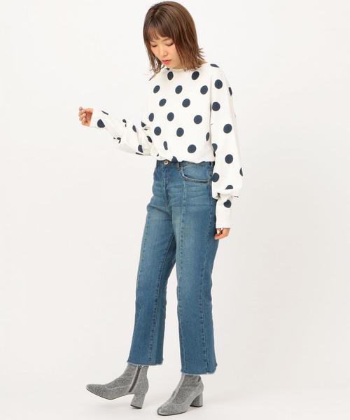 Another Edition（アナザーエディション）の「ドット・ボーダーLSL TEE（Tシャツ/カットソー・レディース・ネイビー/パープル・FREE）」の7枚目の写真