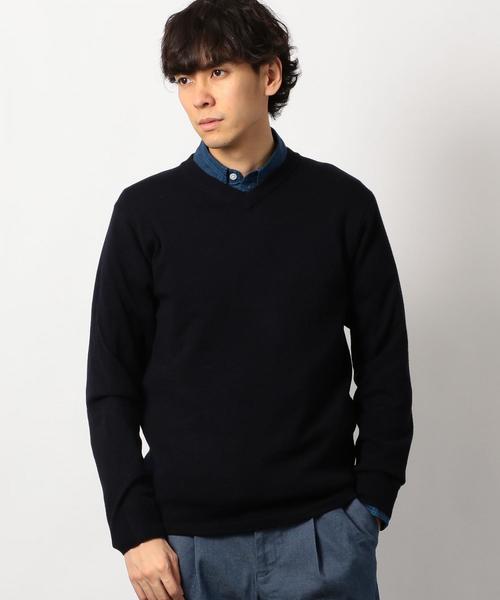 green label relaxing（グリーンレーベルリラクシング）の「CM プレーン Vネック ニット ◆（ニット/セーター・メンズ・ネイビー/ダークグレー・SMALL/MEDIUM/LARGE/X-LARGE/X-SMALL）」の2枚目の写真