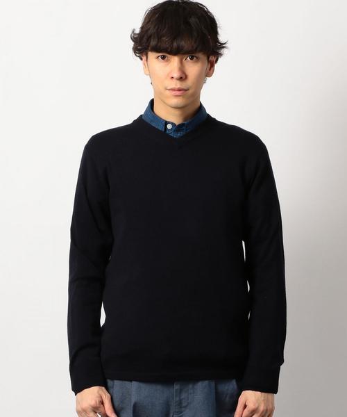 green label relaxing（グリーンレーベルリラクシング）の「CM プレーン Vネック ニット ◆（ニット/セーター・メンズ・ネイビー/ダークグレー・SMALL/MEDIUM/LARGE/X-LARGE/X-SMALL）」の4枚目の写真