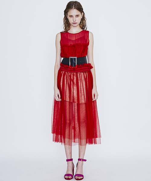 UNITED TOKYO(ユナイテッドトウキョウ)の「チュールワンピース(ワンピース・レディース・ブラック/レッド・1)」の9枚目の写真