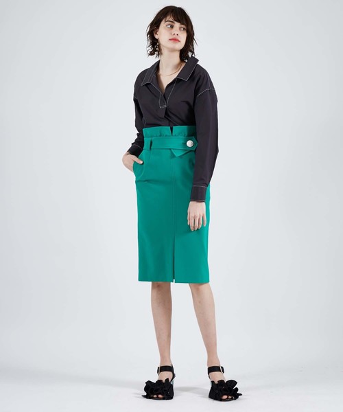 UNITED TOKYO（ユナイテッドトウキョウ）の「スプリットウエストスカート（スカート・レディース・グリーン/ネイビー/ベージュ・1/2）」の8枚目の写真