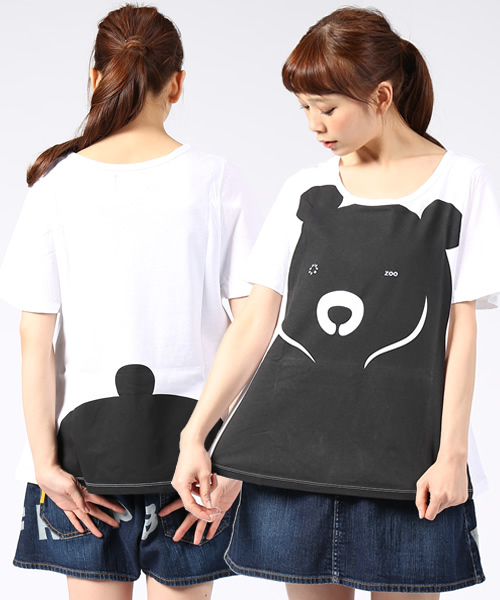 FRAPBOIS（フラボア）の「ZOO Tシャツ（Tシャツ/カットソー・レディース・ホワイト/ブラック/グレー/ネイビー/イエロー/ピンク・1）」の2枚目の写真