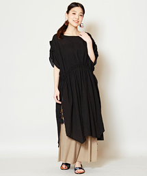 【チャイハネ】ロングスリット ビッグシルエットワンピース