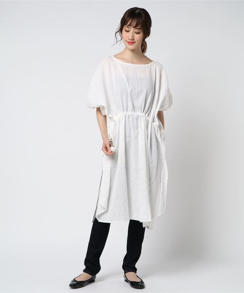 チャイハネ(チャイハネ)の「【チャイハネ】ロングスリット ビッグシルエットワンピース(ワンピース・レディース・ホワイト/ブラック/オレンジ/グリーン/イエロー/ブルー/レッド/パープル/ベージュ/カーキ/ライトブルー/レッド系その他/グリーン系その他/レンガ・FREE)」の21枚目の写真