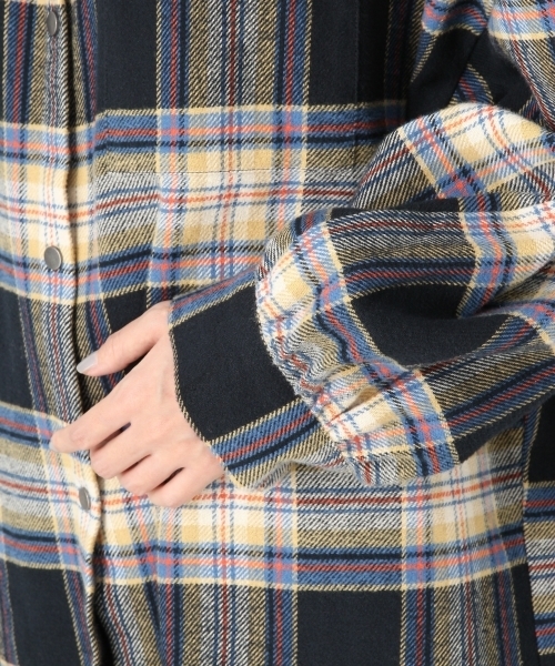 LOWRYS FARM（ローリーズファーム）の「ＢＩＧチェックシャツ　804840（シャツ/ブラウス・レディース・ブラウン/ネイビー/レッド・FREE）」の13枚目の写真
