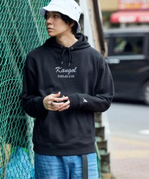 ▽WEB限定 KANGOL/カンゴール 別注ロゴ刺繍 オーバーサイズ プルオーバー フーディー パーカー