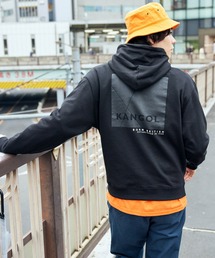 ▽WEB限定 KANGOL/カンゴール 別注ロゴ刺繍 オーバーサイズ プルオーバー フーディー パーカー