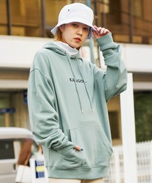 ▽WEB限定 KANGOL/カンゴール 別注ロゴ刺繍 オーバーサイズ プルオーバー フーディー パーカー